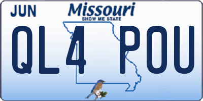 MO license plate QL4P0U