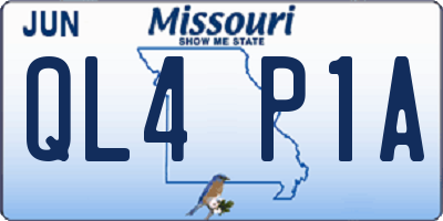 MO license plate QL4P1A