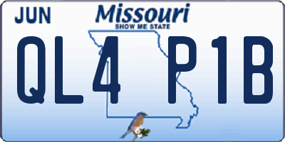 MO license plate QL4P1B