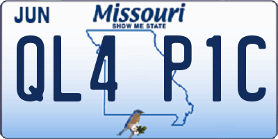 MO license plate QL4P1C