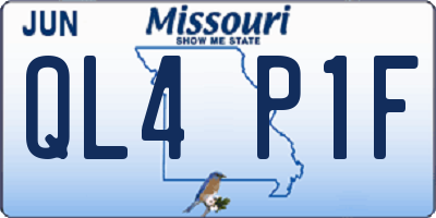 MO license plate QL4P1F