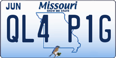 MO license plate QL4P1G