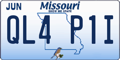 MO license plate QL4P1I