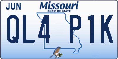 MO license plate QL4P1K