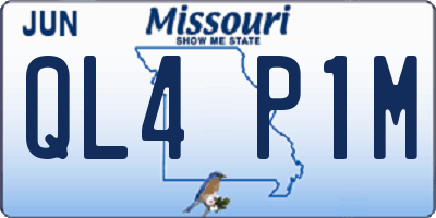 MO license plate QL4P1M