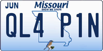MO license plate QL4P1N