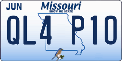 MO license plate QL4P1O