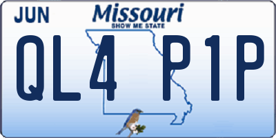 MO license plate QL4P1P