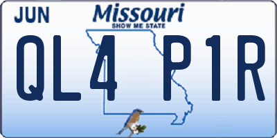 MO license plate QL4P1R