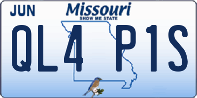 MO license plate QL4P1S