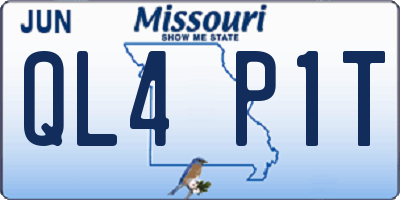 MO license plate QL4P1T