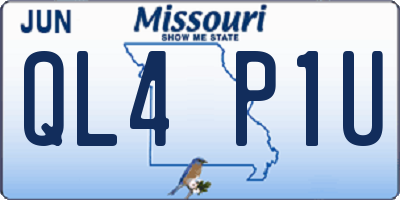 MO license plate QL4P1U