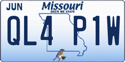 MO license plate QL4P1W