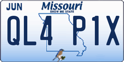 MO license plate QL4P1X