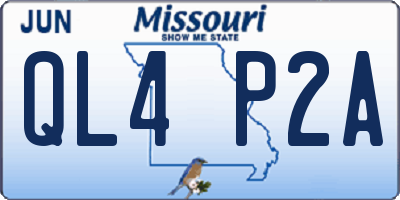 MO license plate QL4P2A