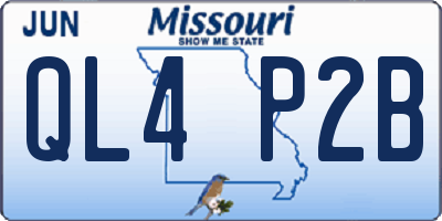 MO license plate QL4P2B