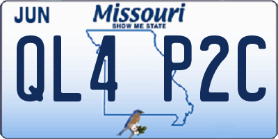 MO license plate QL4P2C
