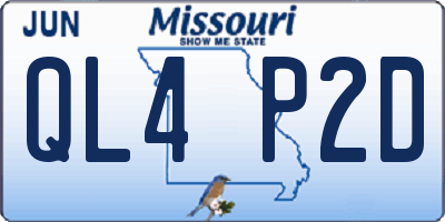 MO license plate QL4P2D