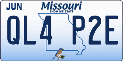 MO license plate QL4P2E