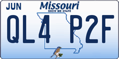 MO license plate QL4P2F