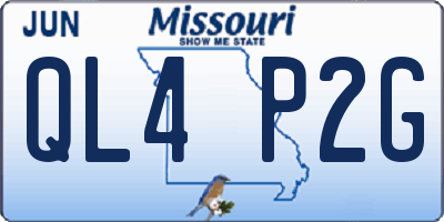 MO license plate QL4P2G