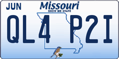MO license plate QL4P2I