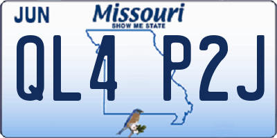 MO license plate QL4P2J