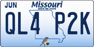 MO license plate QL4P2K