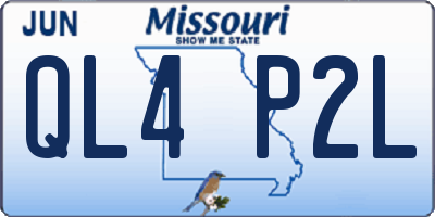 MO license plate QL4P2L