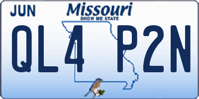 MO license plate QL4P2N