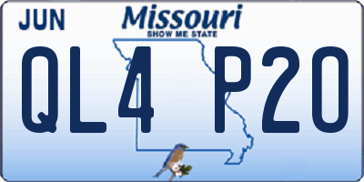 MO license plate QL4P2O