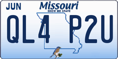 MO license plate QL4P2U