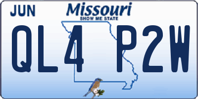 MO license plate QL4P2W