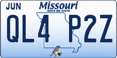 MO license plate QL4P2Z