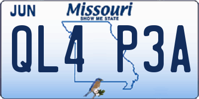 MO license plate QL4P3A