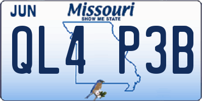 MO license plate QL4P3B