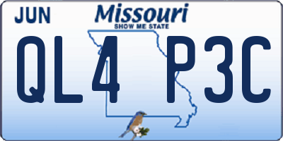 MO license plate QL4P3C