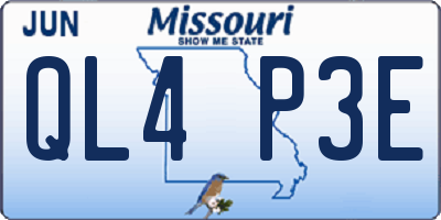 MO license plate QL4P3E