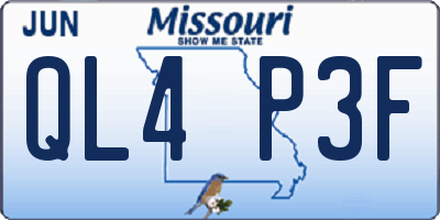 MO license plate QL4P3F