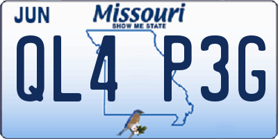 MO license plate QL4P3G