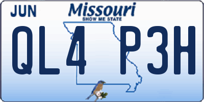 MO license plate QL4P3H