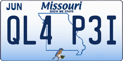 MO license plate QL4P3I