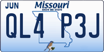 MO license plate QL4P3J