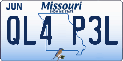 MO license plate QL4P3L