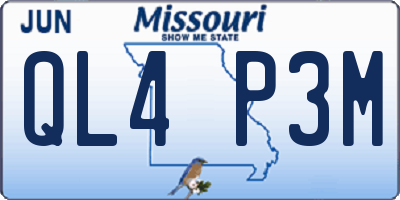 MO license plate QL4P3M