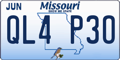 MO license plate QL4P3O