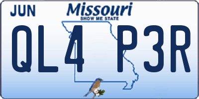 MO license plate QL4P3R