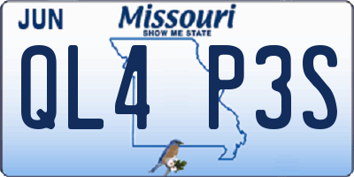MO license plate QL4P3S