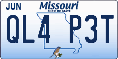 MO license plate QL4P3T