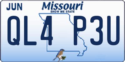 MO license plate QL4P3U